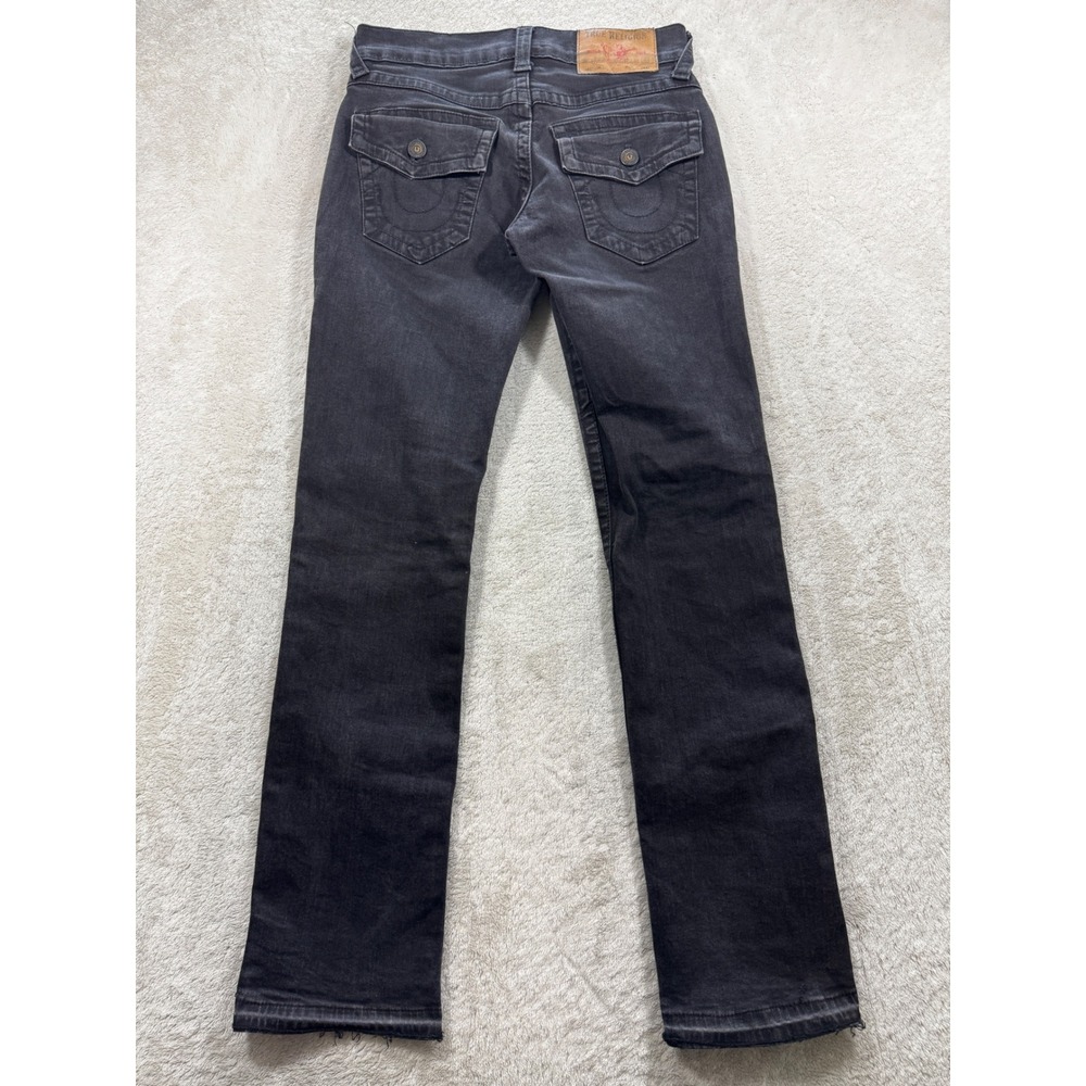 True Religion Mens Ricky Relaxed Straight Flap Pocket Black Jeans 28 Meas: 29x32 - Picture 2 of 8